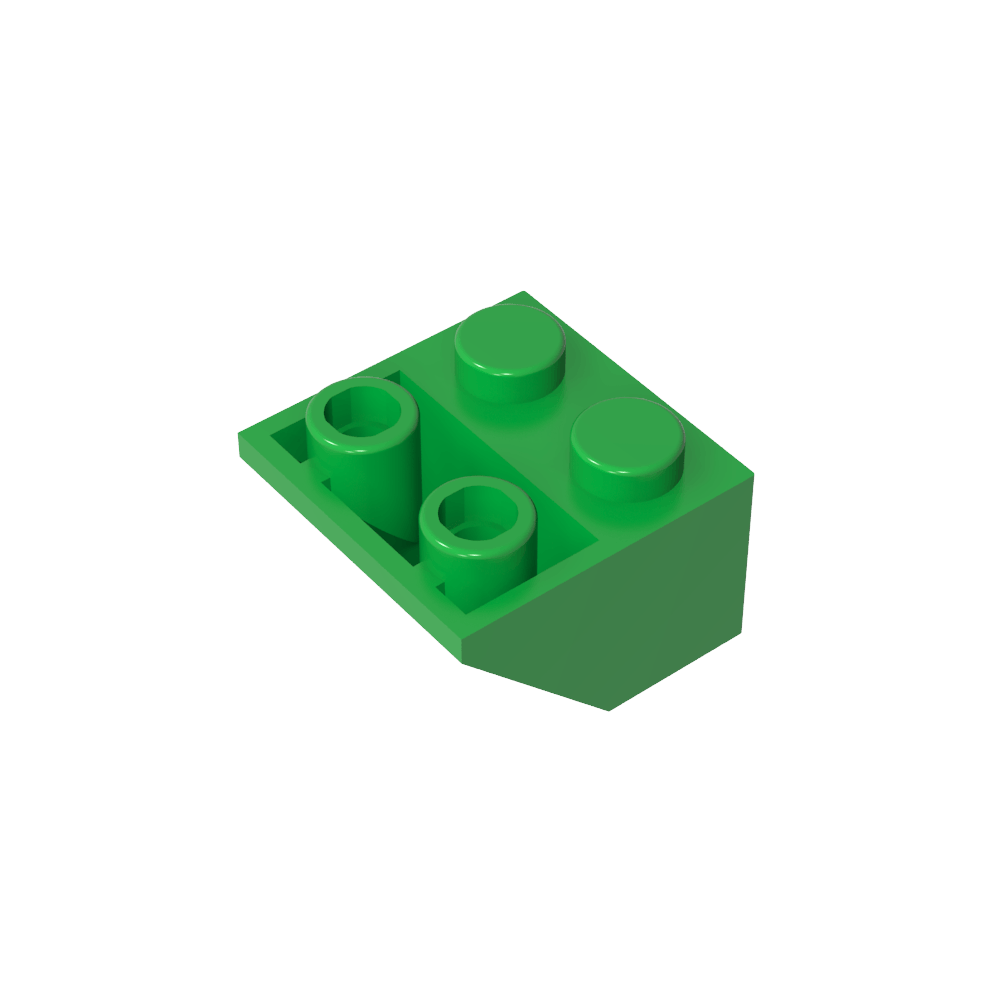 Schräge umgekehrte 45° 2 x 2 [eiförmiger unterer Stift, Bolzenlöcher in Stangengröße]