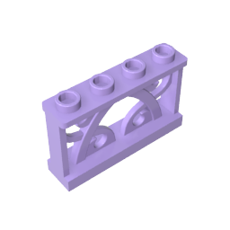 Zaun verziert 1 x 4 x 2 mit 4 Noppen