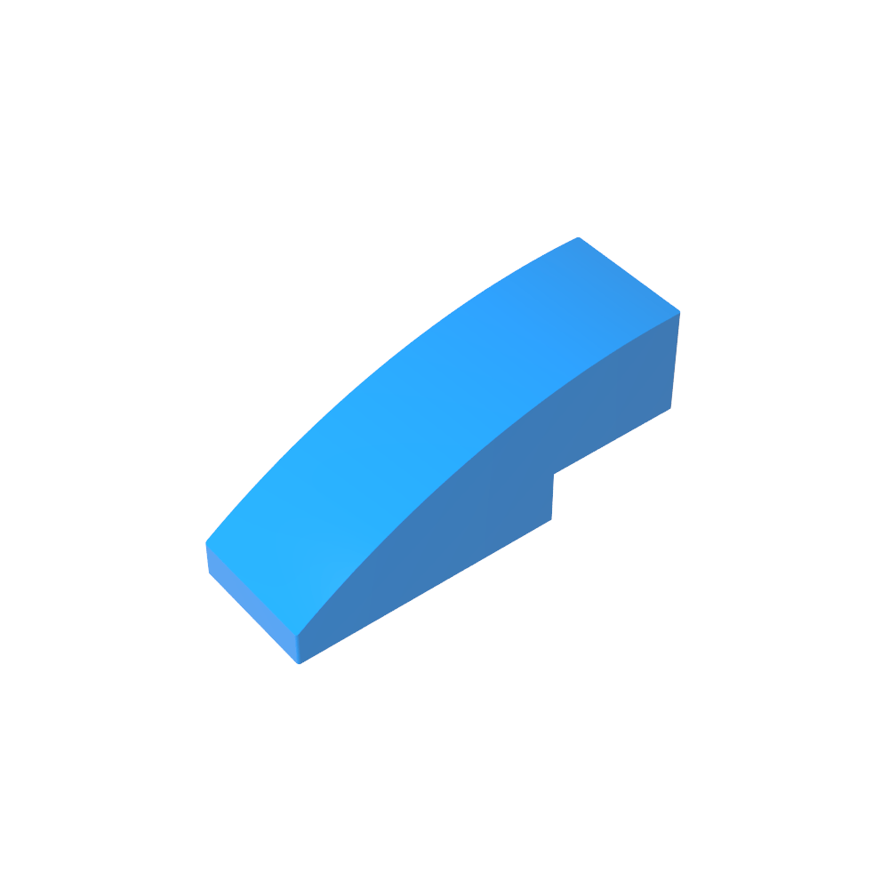 Schrägstein gebogen 3 x 1 ohne Noppen - MyGobricks