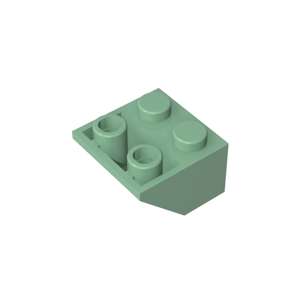 Schräge umgekehrte 45° 2 x 2 [eiförmiger unterer Stift, Bolzenlöcher in Stangengröße]