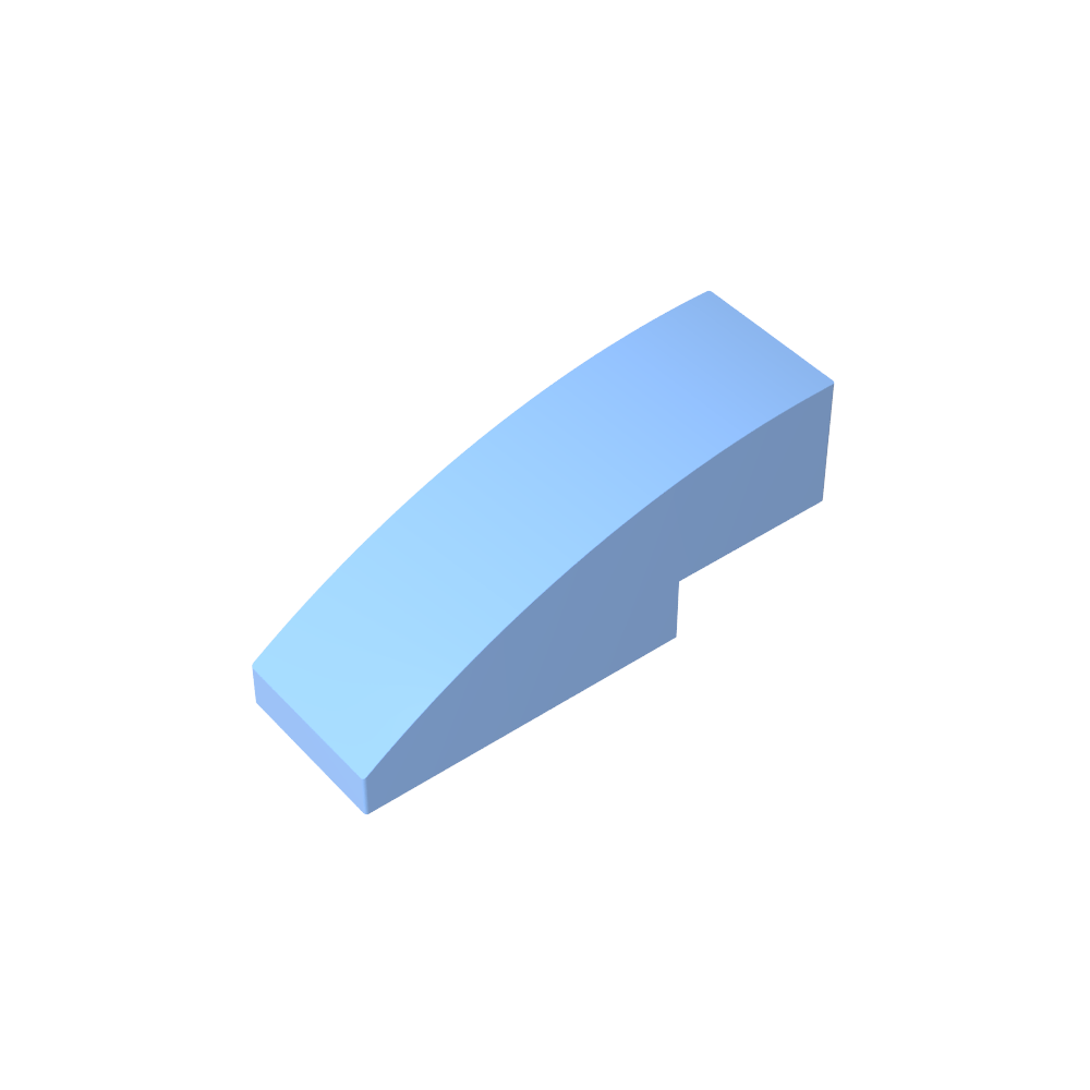 Schrägstein gebogen 3 x 1 ohne Noppen - MyGobricks