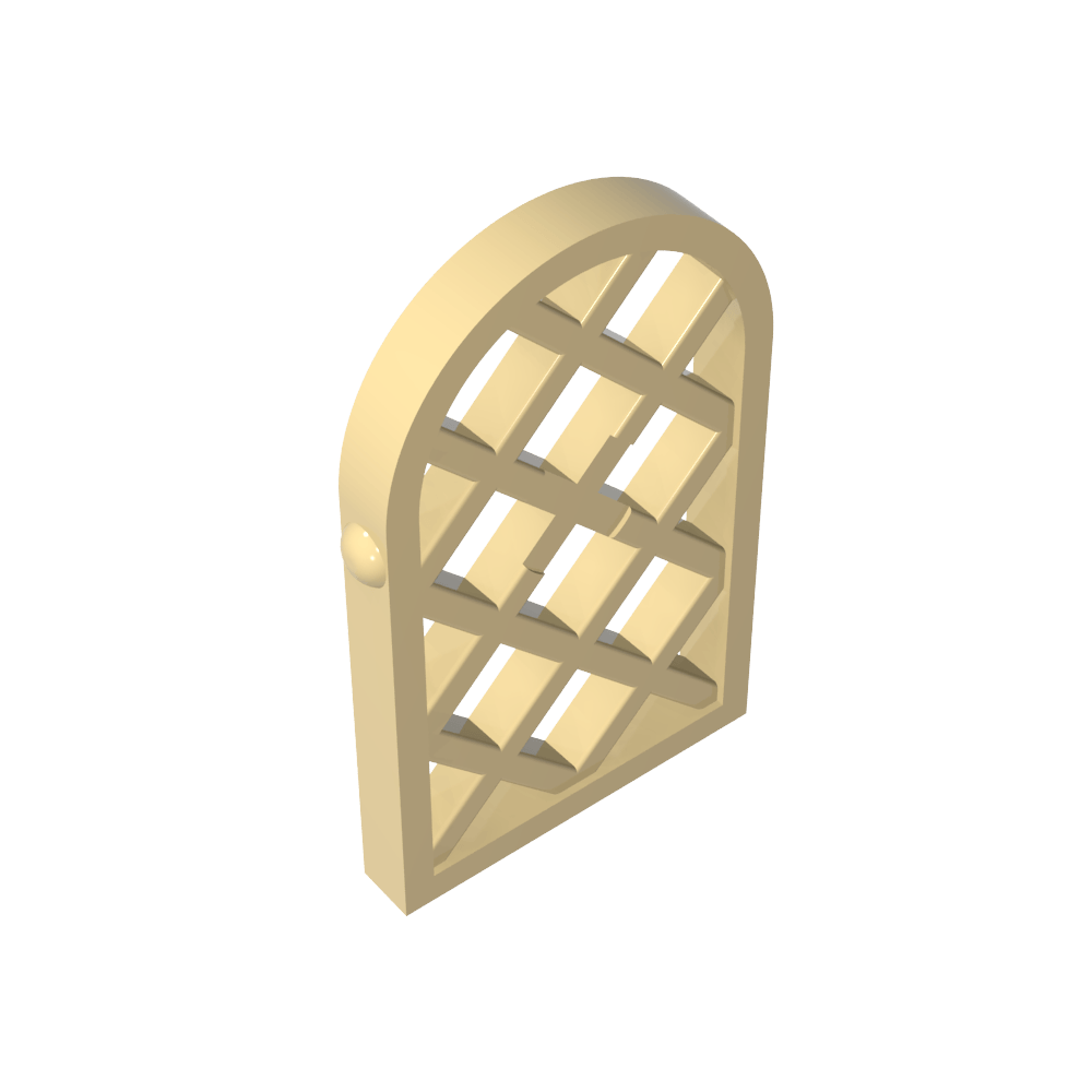 Fenster 1 x 2 x 2 2/3 Scheibe Gitterraute mit abgerundeter Oberseite-MyGobricks