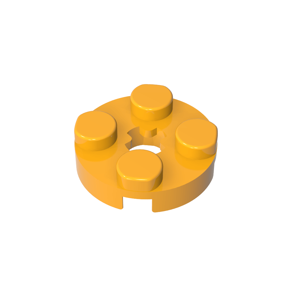 Platte rund 2 x 2 mit Achsloch Typ 1 (+ Öffnung) - MyGobricks
