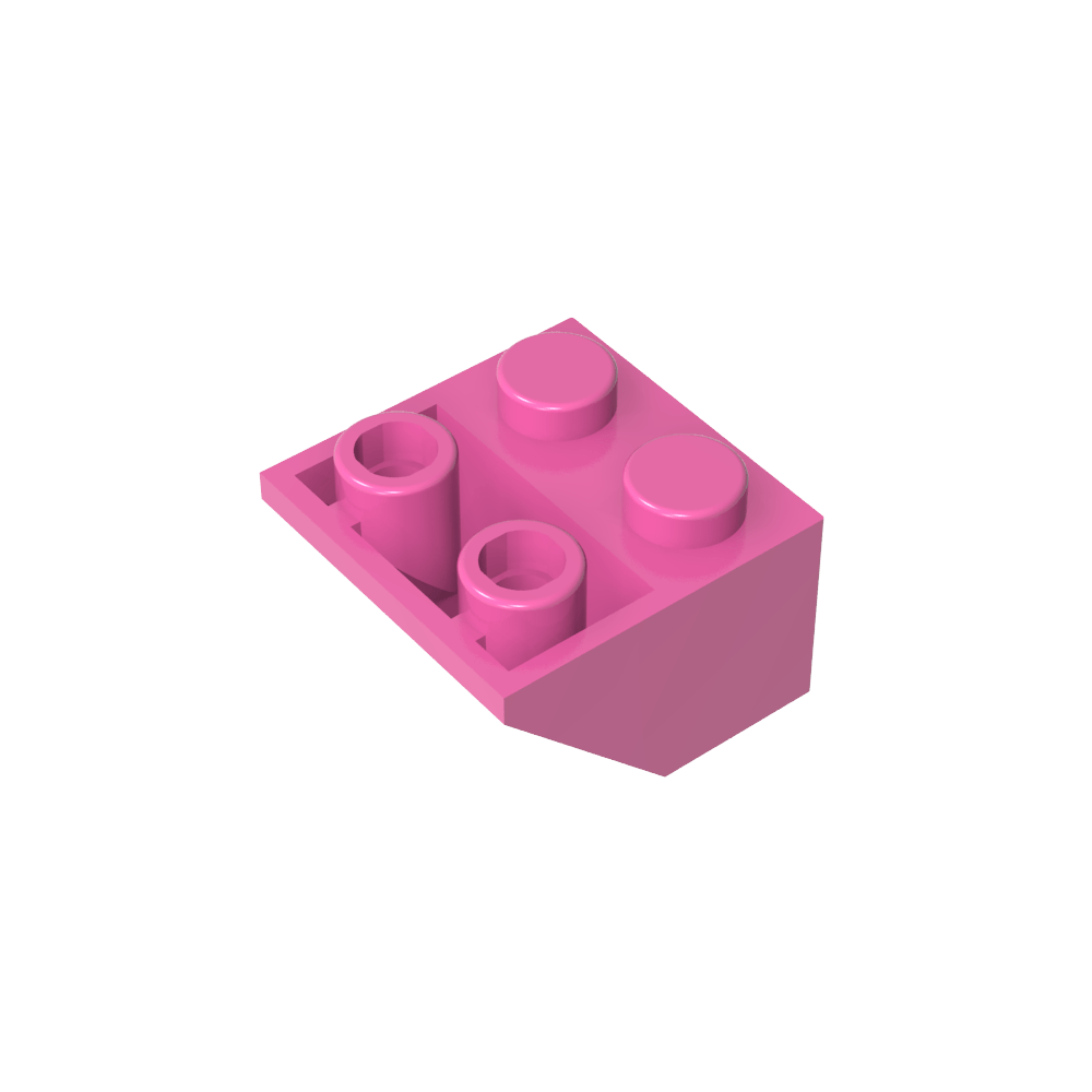Schräge umgekehrte 45° 2 x 2 [eiförmiger unterer Stift, Bolzenlöcher in Stangengröße]