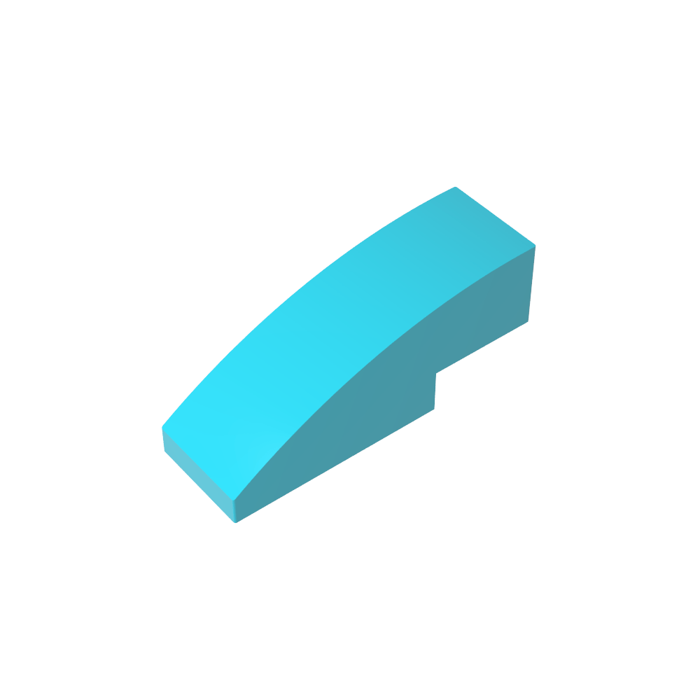 Schrägstein gebogen 3 x 1 ohne Noppen - MyGobricks