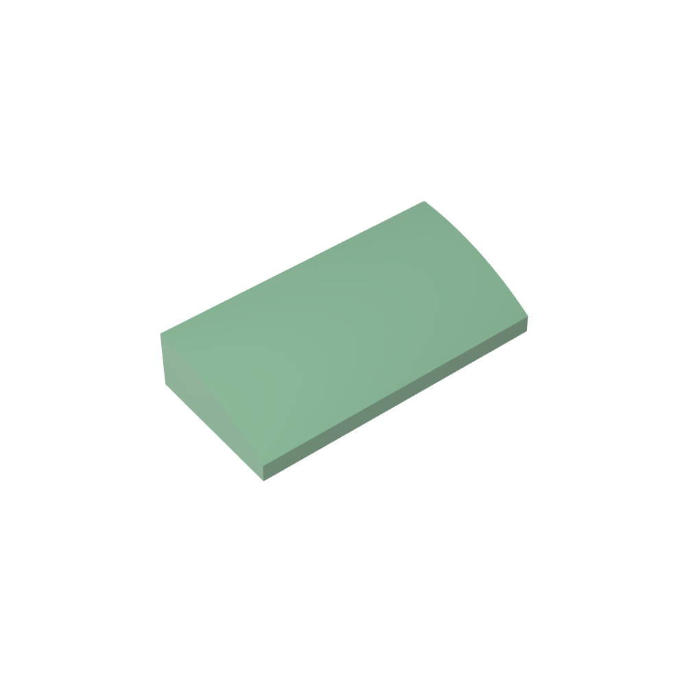 Schrägstein gebogen 2 x 4 x 2/3 ohne Noppen, mit Bodenrohren - MyGobricks