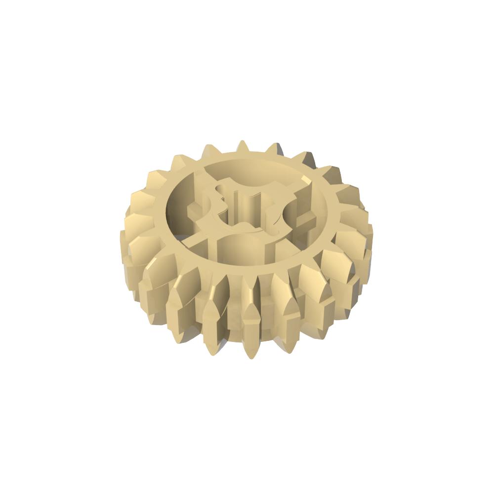 Technic Zahnrad 20 Zähne Doppelkegel mit Achsloch Typ 1 [+ Öffnung]-MyGobricks