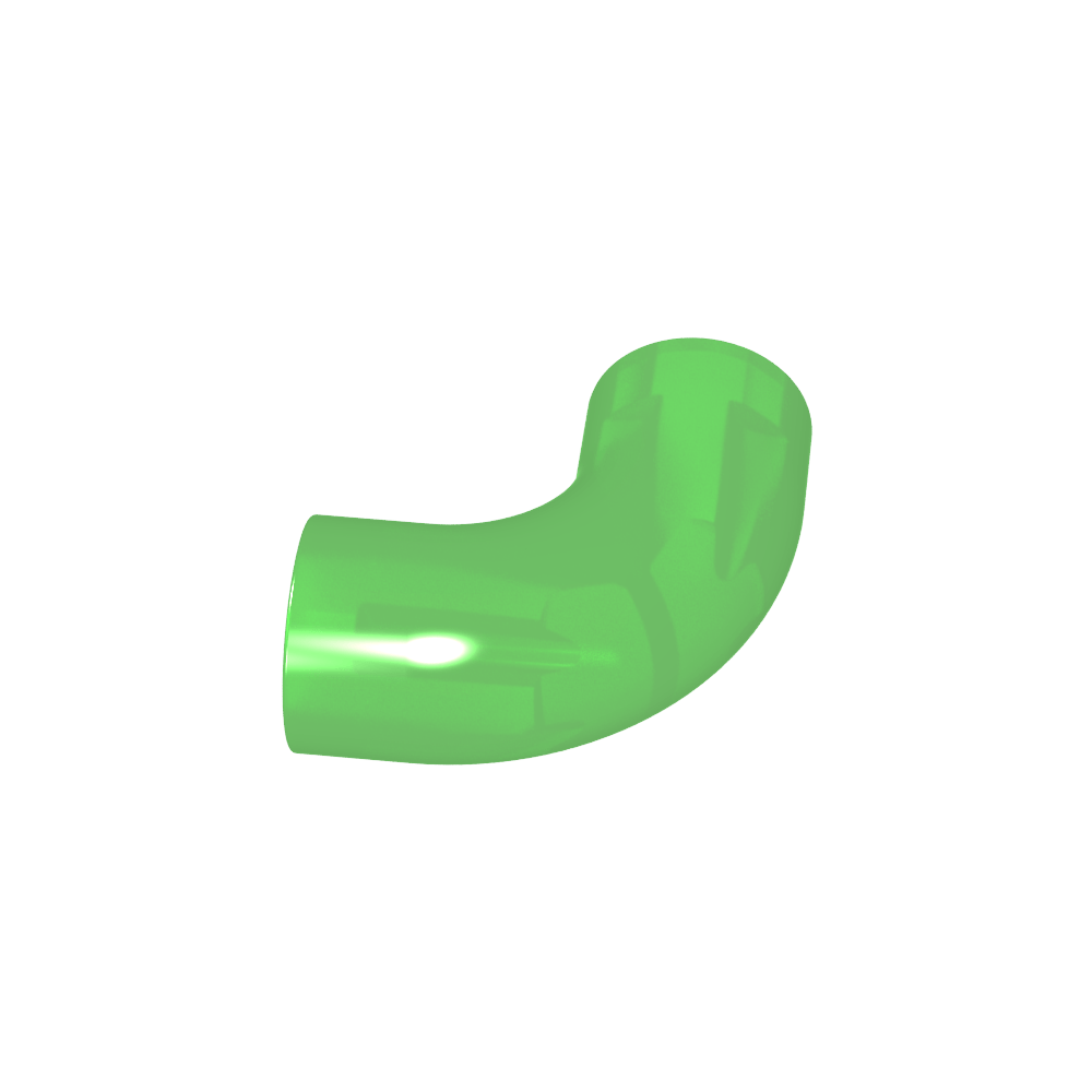 Runder Ziegelstein, 1 x 1 Durchmesser, Rohr mit 90-Grad-Kniestück (2 x 2 x 1) und Achslöchern (Querlöchern) an jedem - MyGobricks