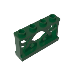 Zaun verziert 1 x 4 x 2 mit 4 Noppen