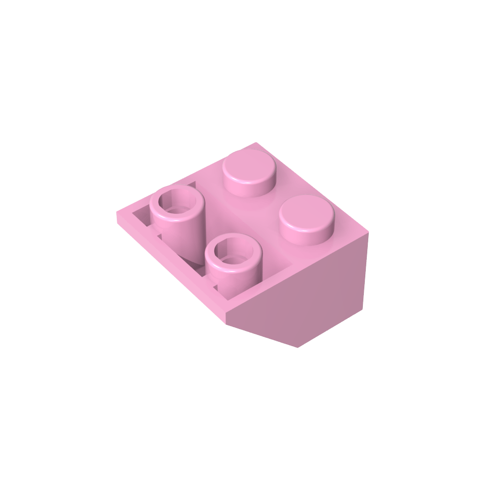 Schräge umgekehrte 45° 2 x 2 [eiförmiger unterer Stift, Bolzenlöcher in Stangengröße]