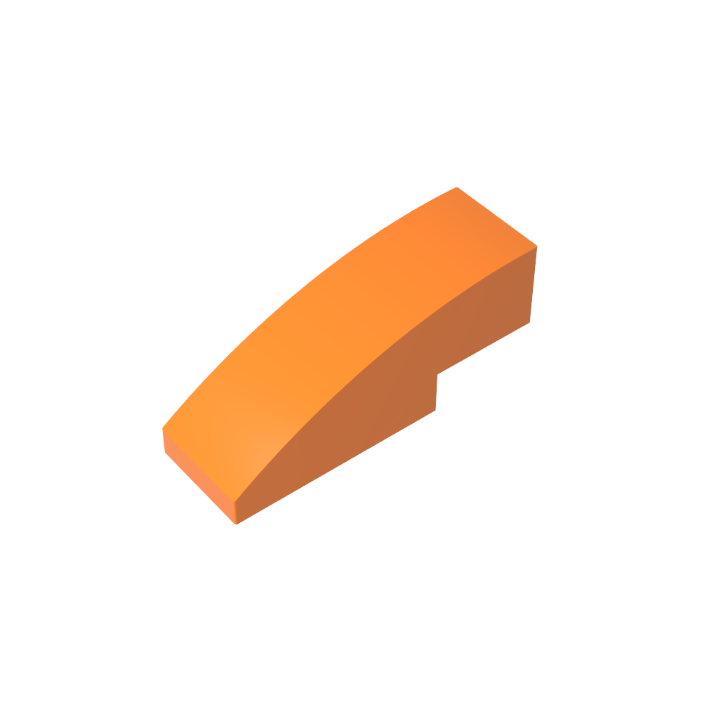 Schrägstein gebogen 3 x 1 ohne Noppen - MyGobricks