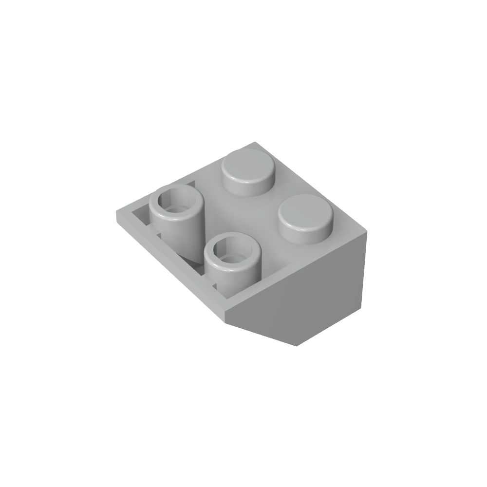 Schräge umgekehrte 45° 2 x 2 [eiförmiger unterer Stift, Bolzenlöcher in Stangengröße]