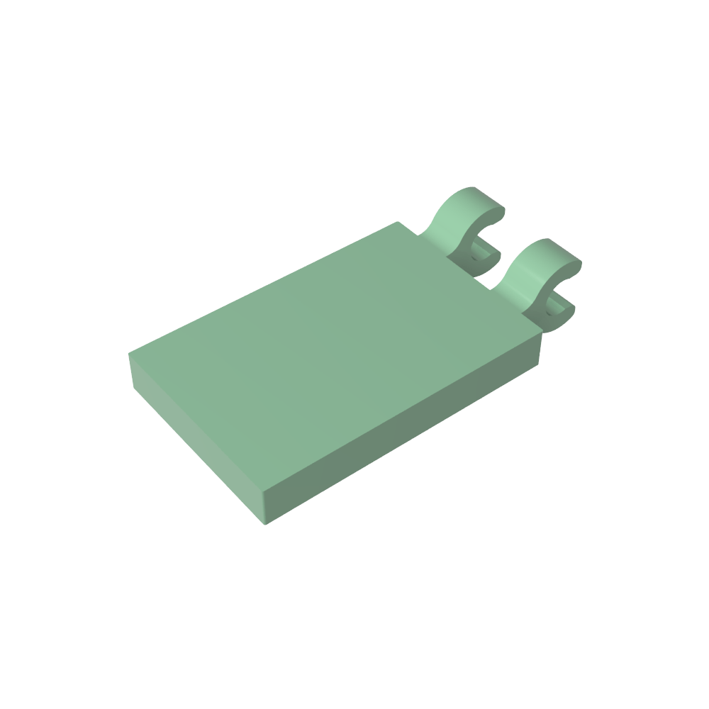 Fliese Spezial 2 x 3 mit 2 Clips [Abgewinkelte Clips]-MyGobricks