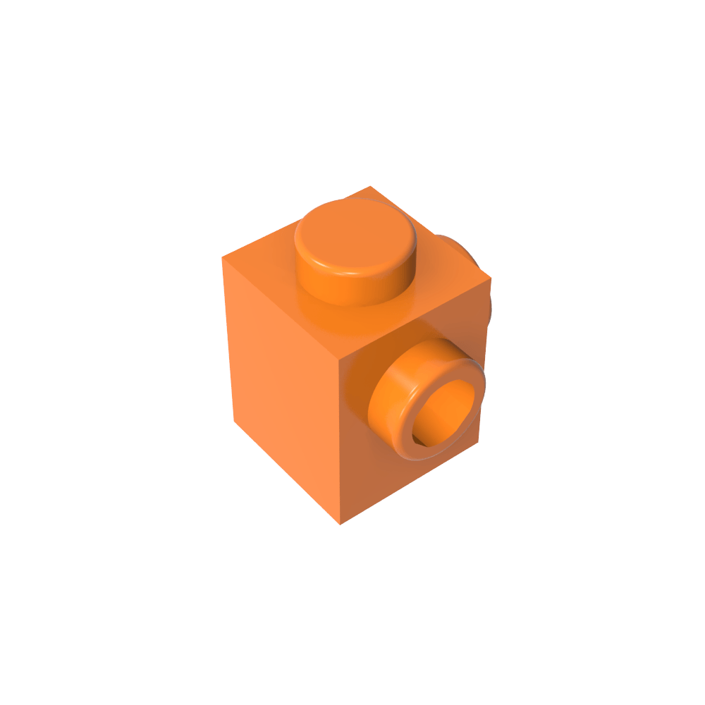 Spezialstein 1 x 1 mit Noppen auf 2 benachbarten Seiten - MyGobricks