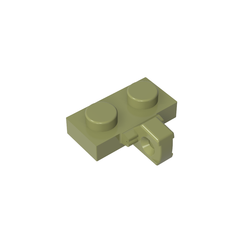 Scharnierplatte 1 x 2 Verriegelung mit 1 Finger seitlich, ohne Nut