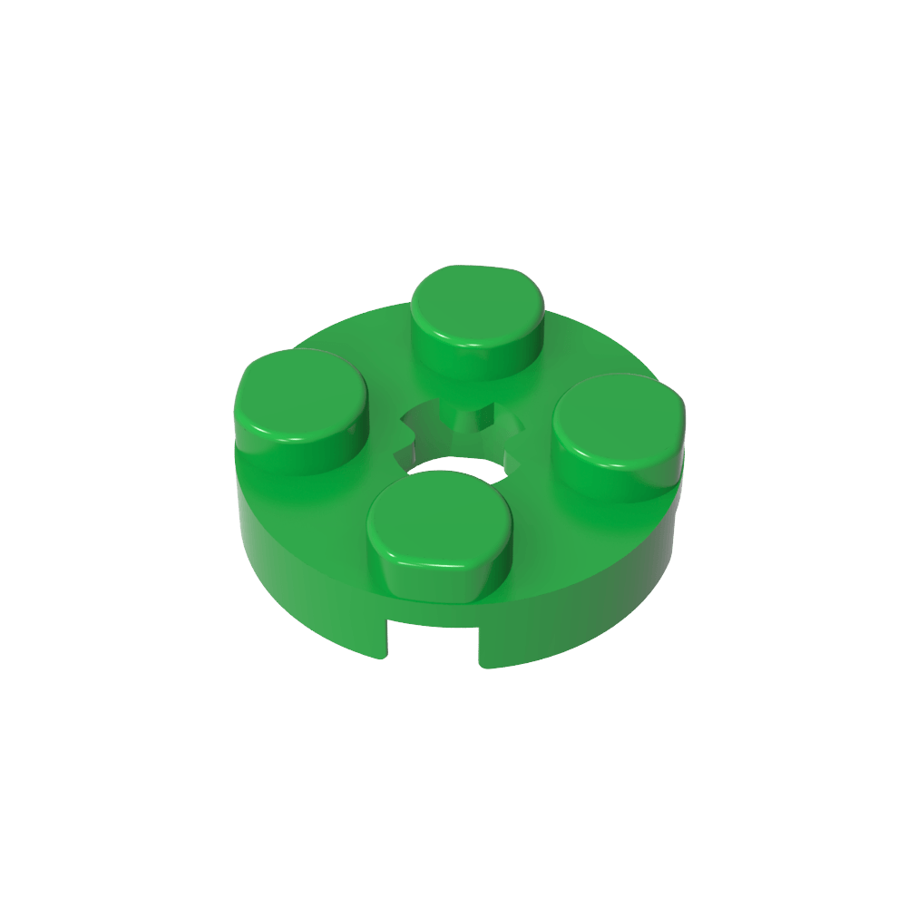 Platte rund 2 x 2 mit Achsloch Typ 1 (+ Öffnung) - MyGobricks