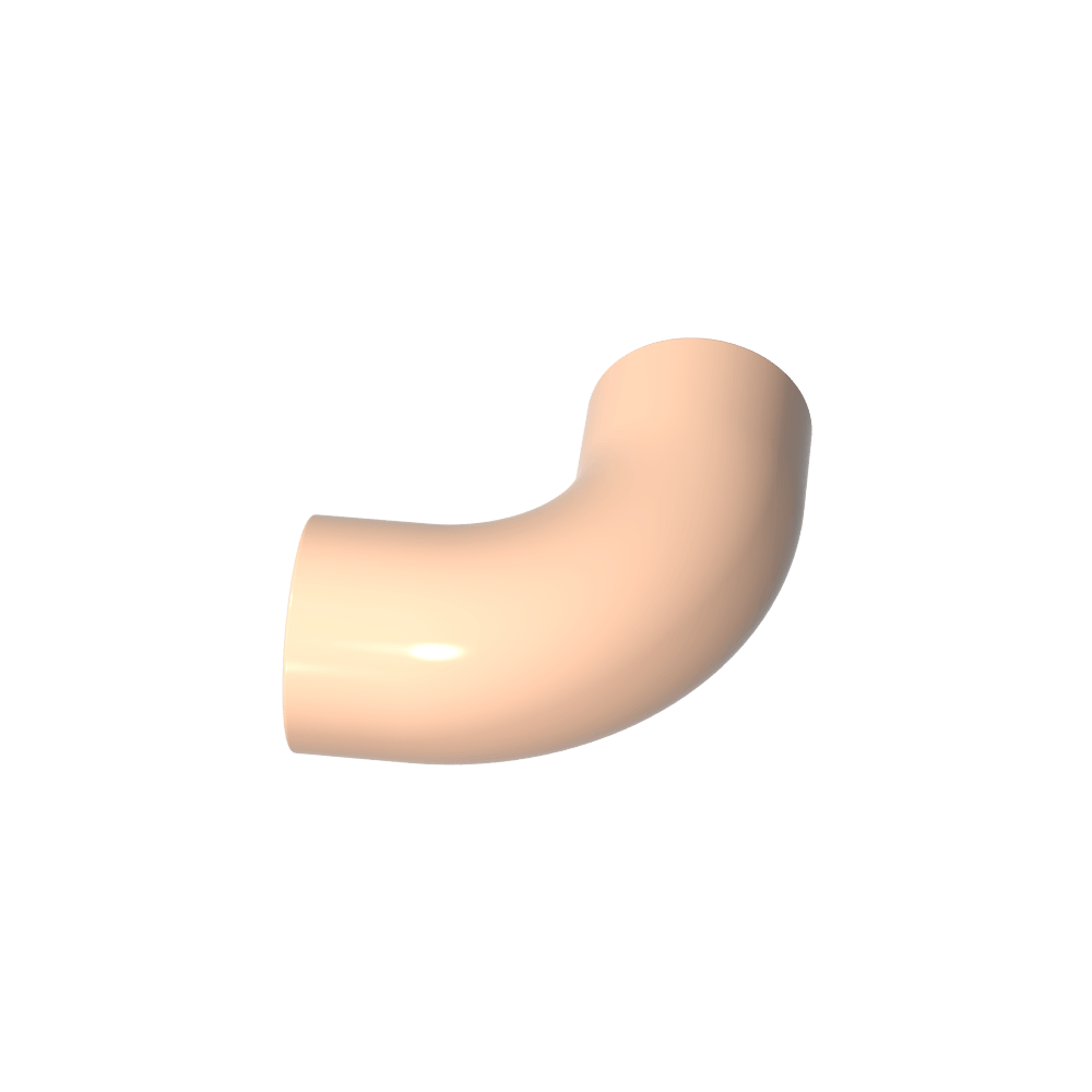 Runder Ziegelstein, 1 x 1 Durchmesser, Rohr mit 90-Grad-Kniestück (2 x 2 x 1) und Achslöchern (Querlöchern) an jedem - MyGobricks