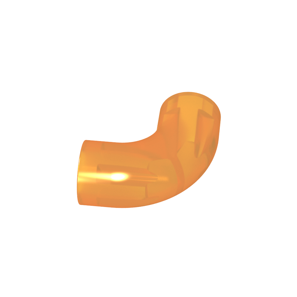 Runder Ziegelstein, 1 x 1 Durchmesser, Rohr mit 90-Grad-Kniestück (2 x 2 x 1) und Achslöchern (Querlöchern) an jedem - MyGobricks