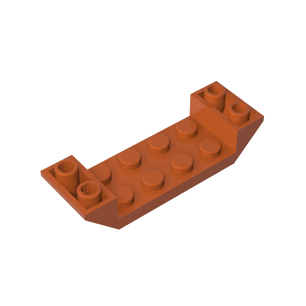 Schräge umgekehrte 45° 6 x 2 Doppelt mit 2 x 4 Ausschnitt-MyGobricks