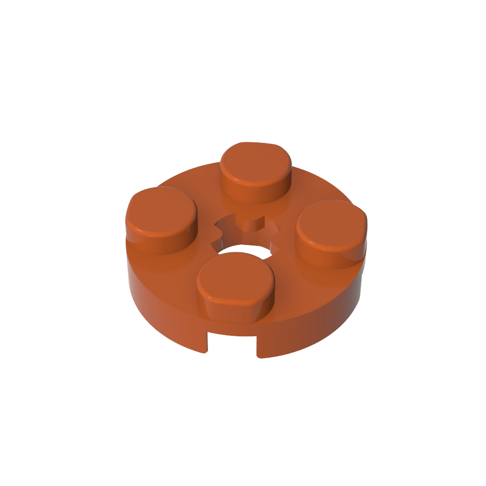 Platte rund 2 x 2 mit Achsloch Typ 1 (+ Öffnung) - MyGobricks