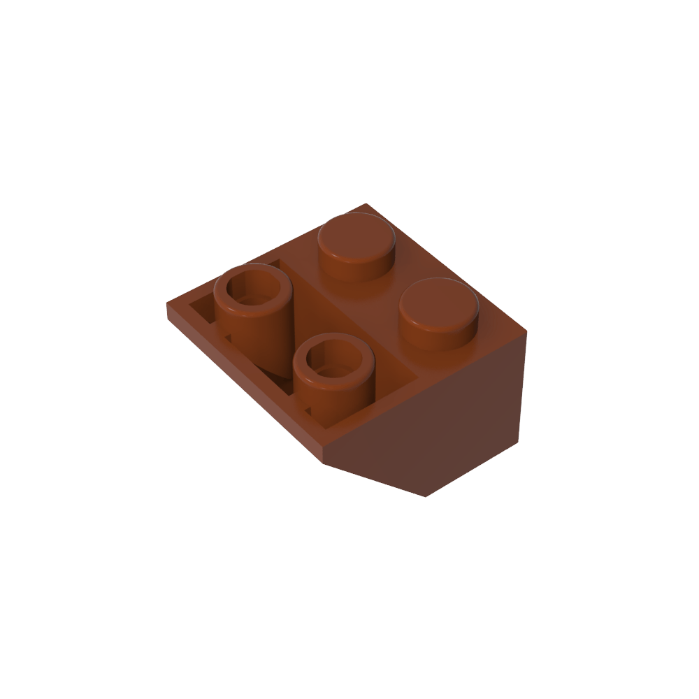 Schräge umgekehrte 45° 2 x 2 [eiförmiger unterer Stift, Bolzenlöcher in Stangengröße]