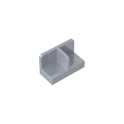 Platte 1 x 2 x 1 mit abgerundeten Ecken und Mittelteiler