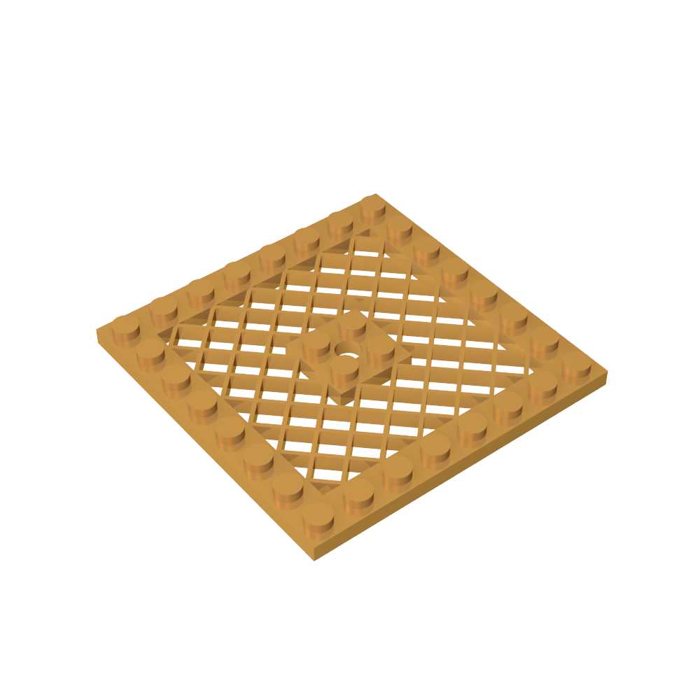 Platte Spezial 8 x 8 mit Gitter [Loch in der Mitte]-MyGobricks