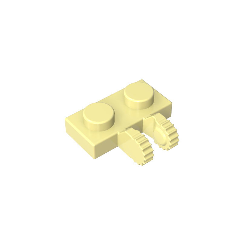 1x2 einseitige Scharnierplatte (mit Zähnen)