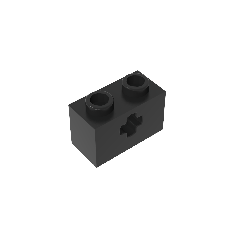 Technic Stein 1 x 2 mit Achsloch Typ 1 [+ Öffnung] und unterem Stift - MyGobricks