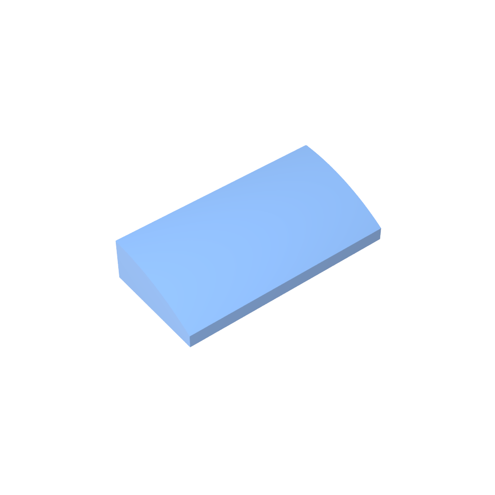 Schrägstein gebogen 2 x 4 x 2/3 ohne Noppen, mit Bodenrohren - MyGobricks