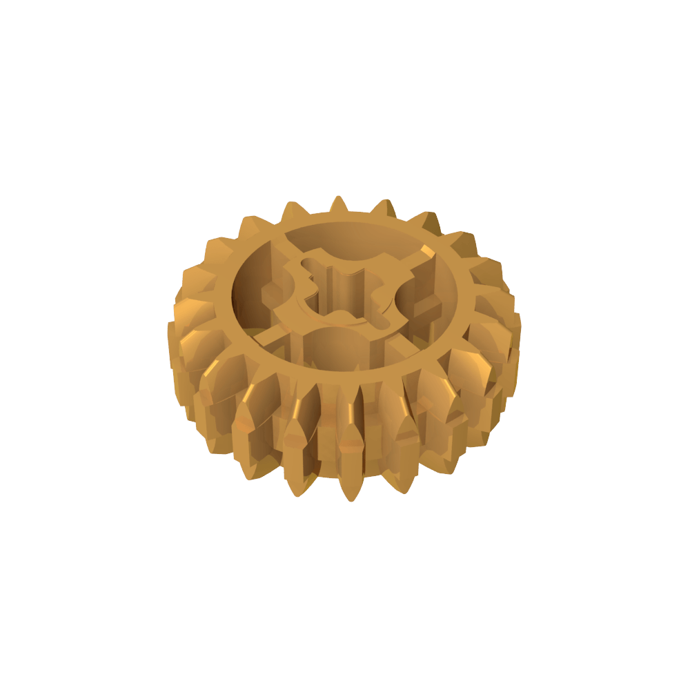 Technic Zahnrad 20 Zähne Doppelkegel mit Achsloch Typ 1 [+ Öffnung]-MyGobricks