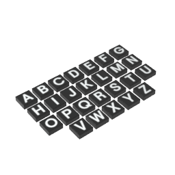 Fliese 1 x 1 mit Nut und A – Z