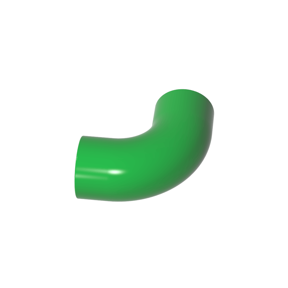 Runder Ziegelstein, 1 x 1 Durchmesser, Rohr mit 90-Grad-Kniestück (2 x 2 x 1) und Achslöchern (Querlöchern) an jedem - MyGobricks