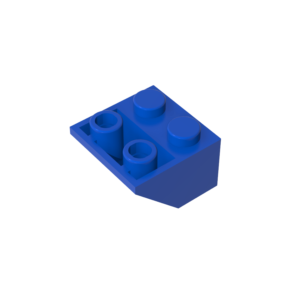Schräge umgekehrte 45° 2 x 2 [eiförmiger unterer Stift, Bolzenlöcher in Stangengröße]