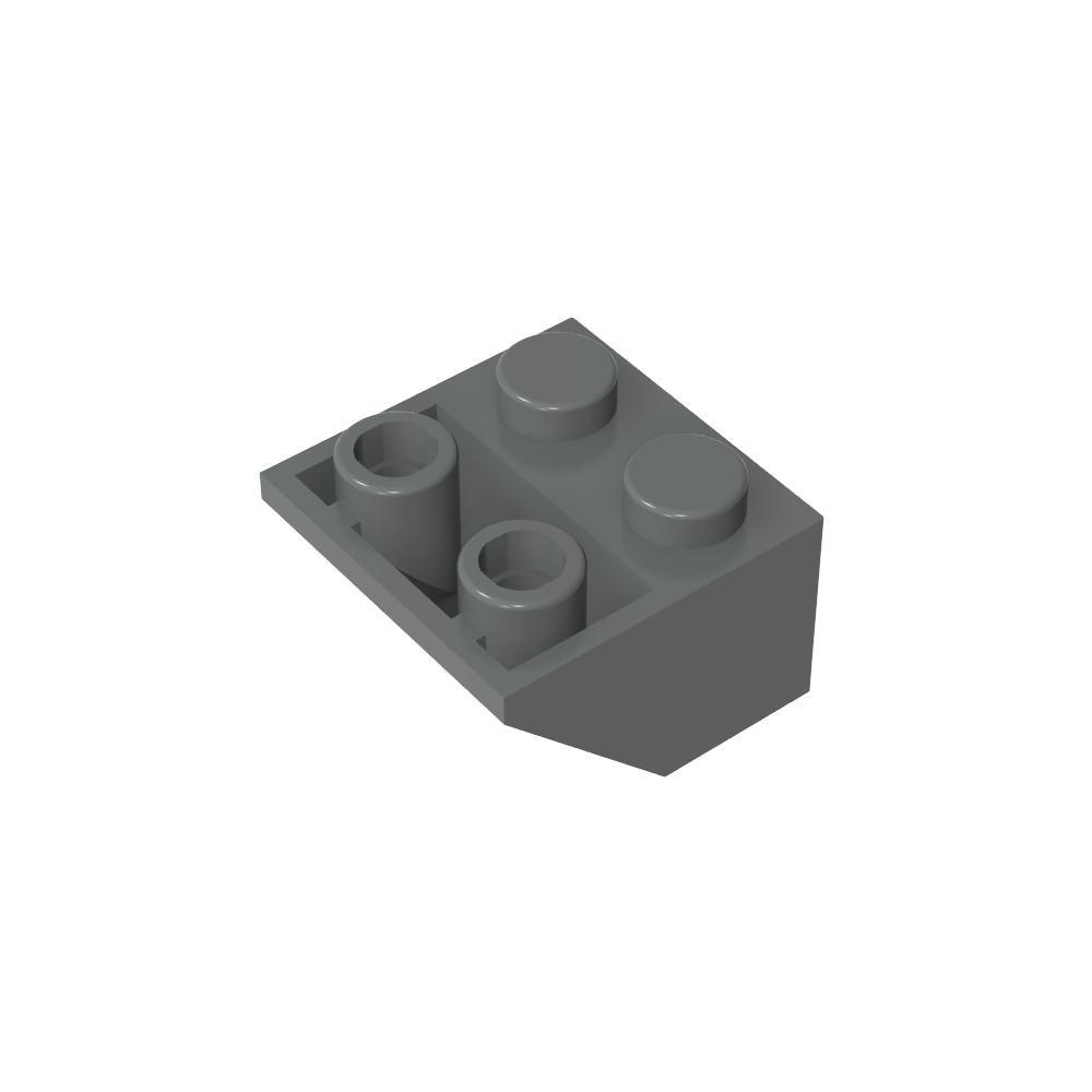 Schräge umgekehrte 45° 2 x 2 [eiförmiger unterer Stift, Bolzenlöcher in Stangengröße]