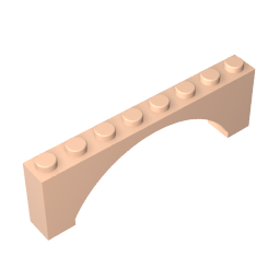 Ziegelbogen 1 x 8 x 2 erhöht