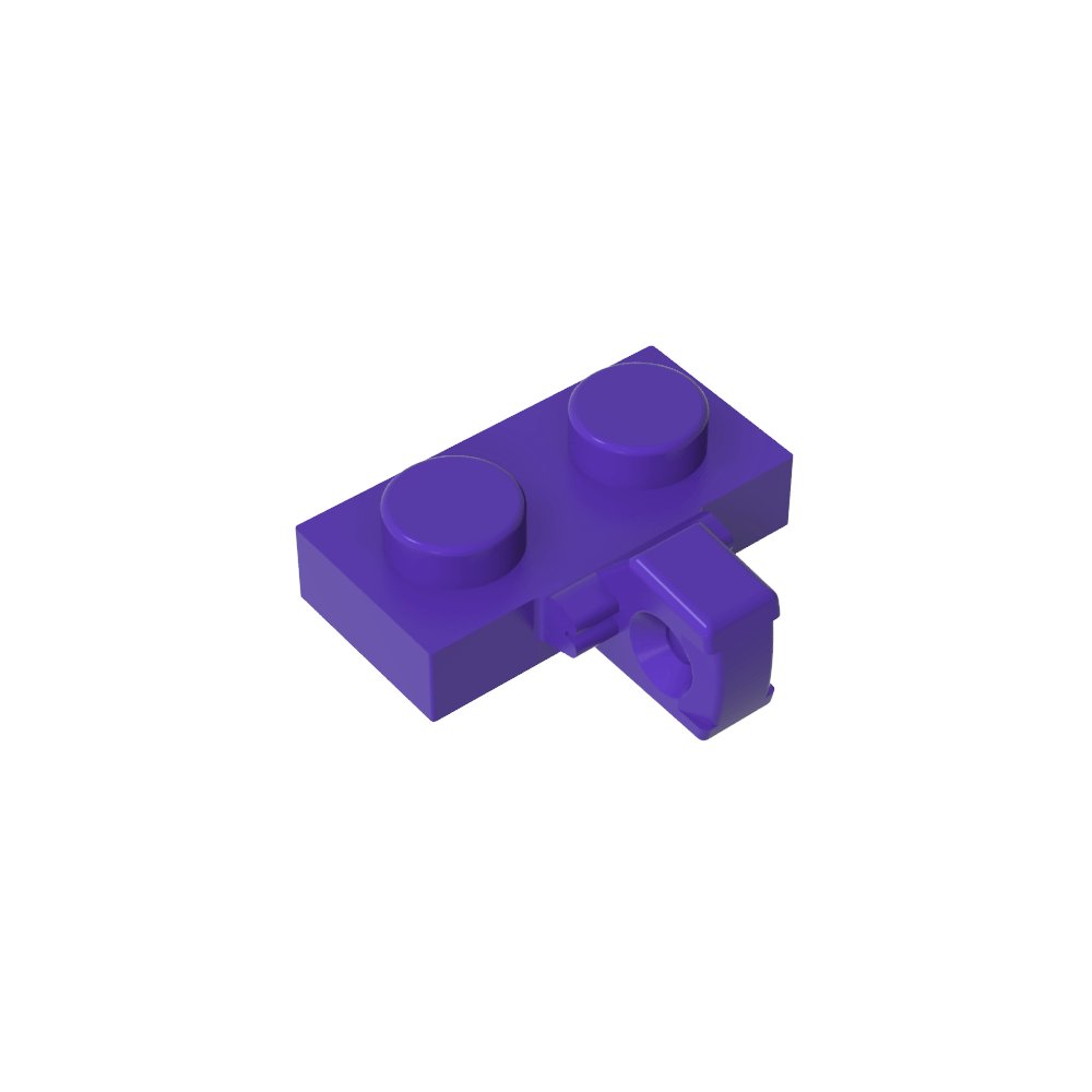 Scharnierplatte 1 x 2 Verriegelung mit 1 Finger seitlich, ohne Nut