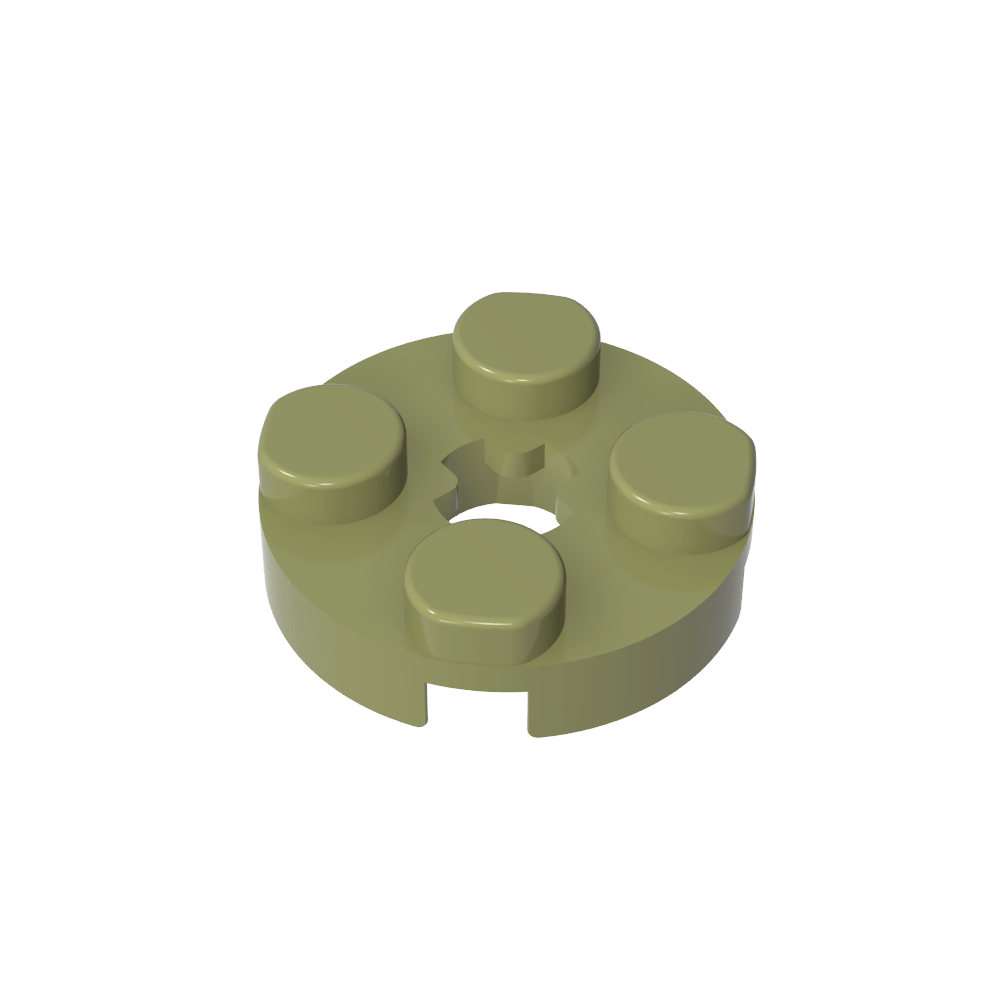 Platte rund 2 x 2 mit Achsloch Typ 1 (+ Öffnung) - MyGobricks