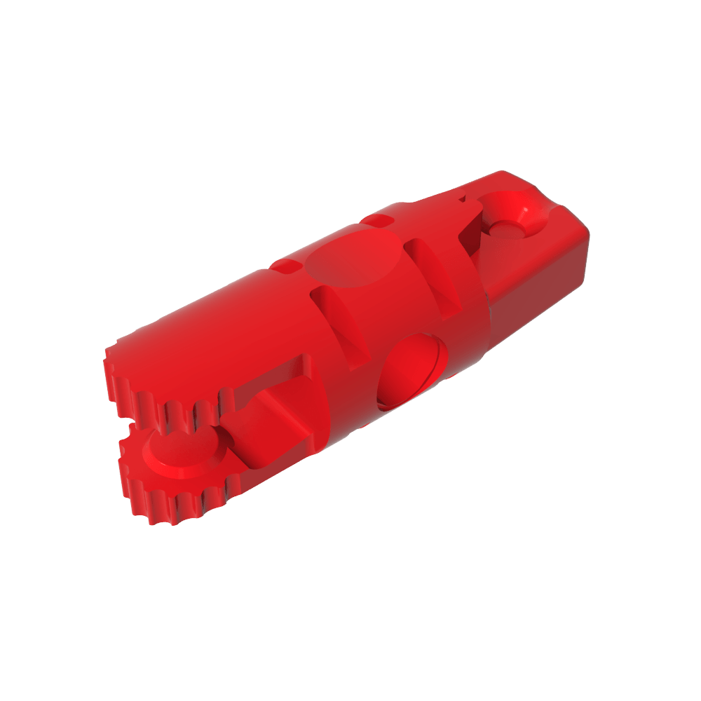 Scharnierzylinder 1 x 3 Verriegelung mit 1 Finger und 2 Fingern an den Enden [Unbestimmte Öffnung]-MyGobricks