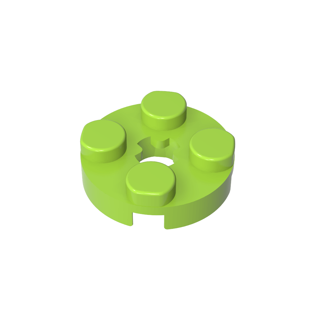 Platte rund 2 x 2 mit Achsloch Typ 1 (+ Öffnung) - MyGobricks