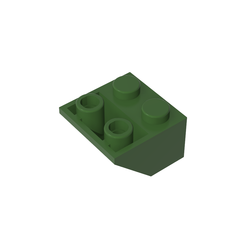 Schräge umgekehrte 45° 2 x 2 [eiförmiger unterer Stift, Bolzenlöcher in Stangengröße]