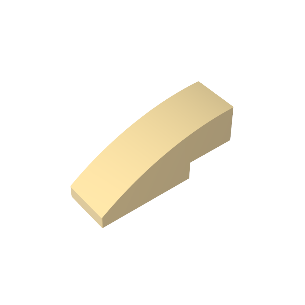 Schrägstein gebogen 3 x 1 ohne Noppen - MyGobricks