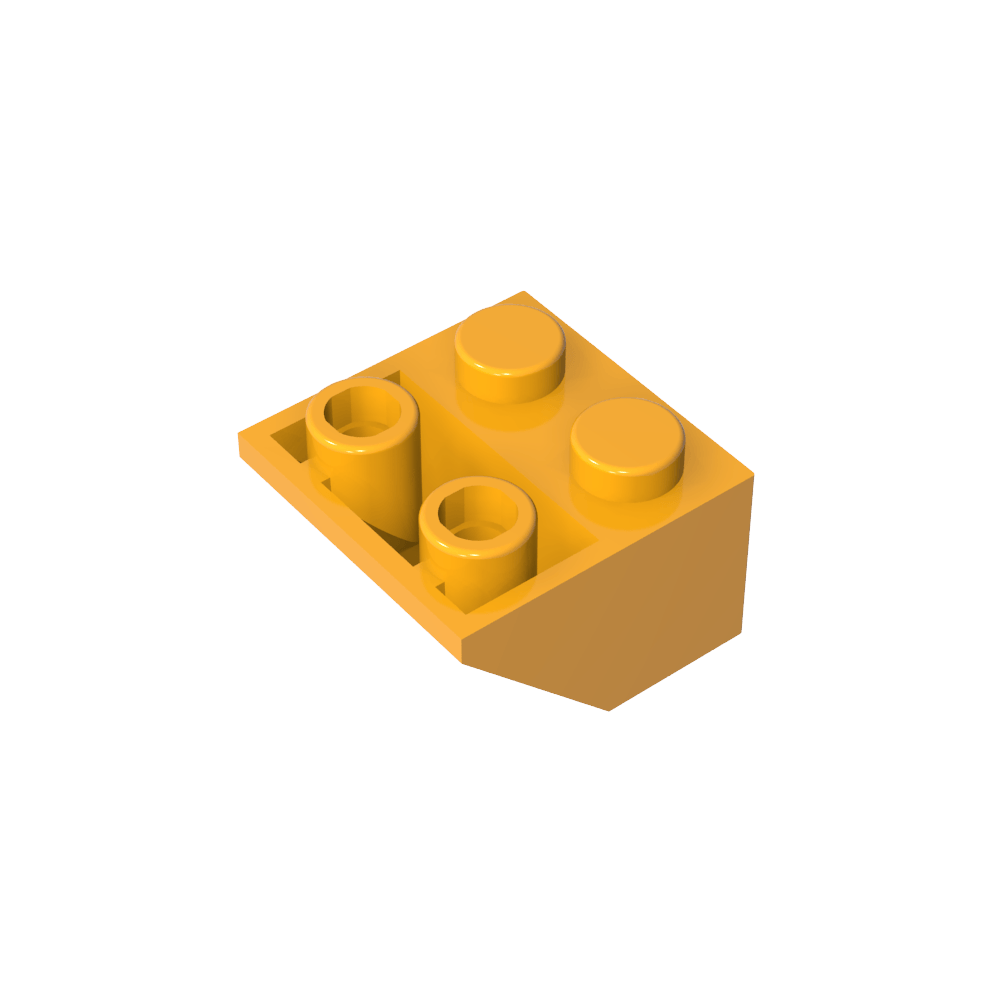 Schräge umgekehrte 45° 2 x 2 [eiförmiger unterer Stift, Bolzenlöcher in Stangengröße]