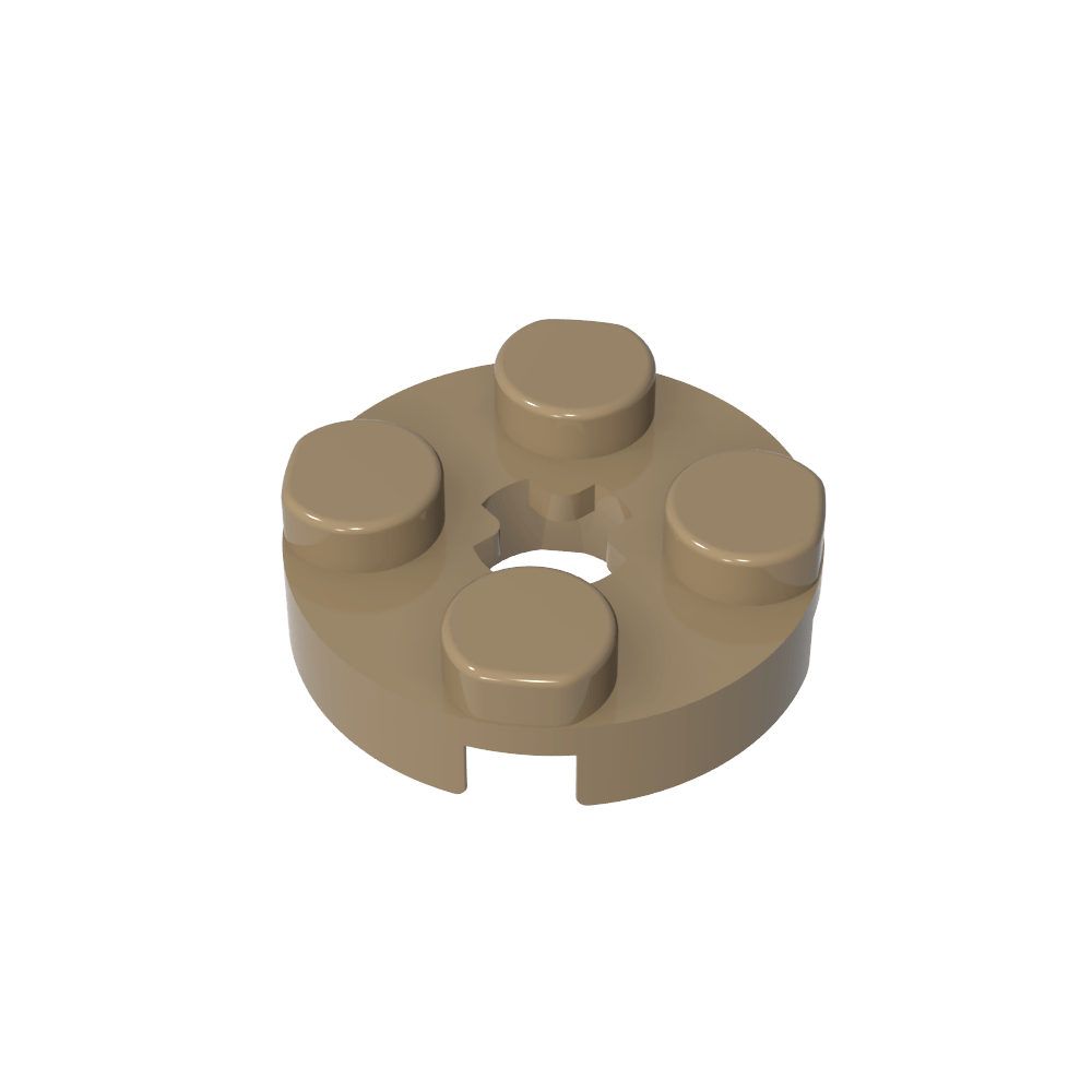 Platte rund 2 x 2 mit Achsloch Typ 1 (+ Öffnung) - MyGobricks