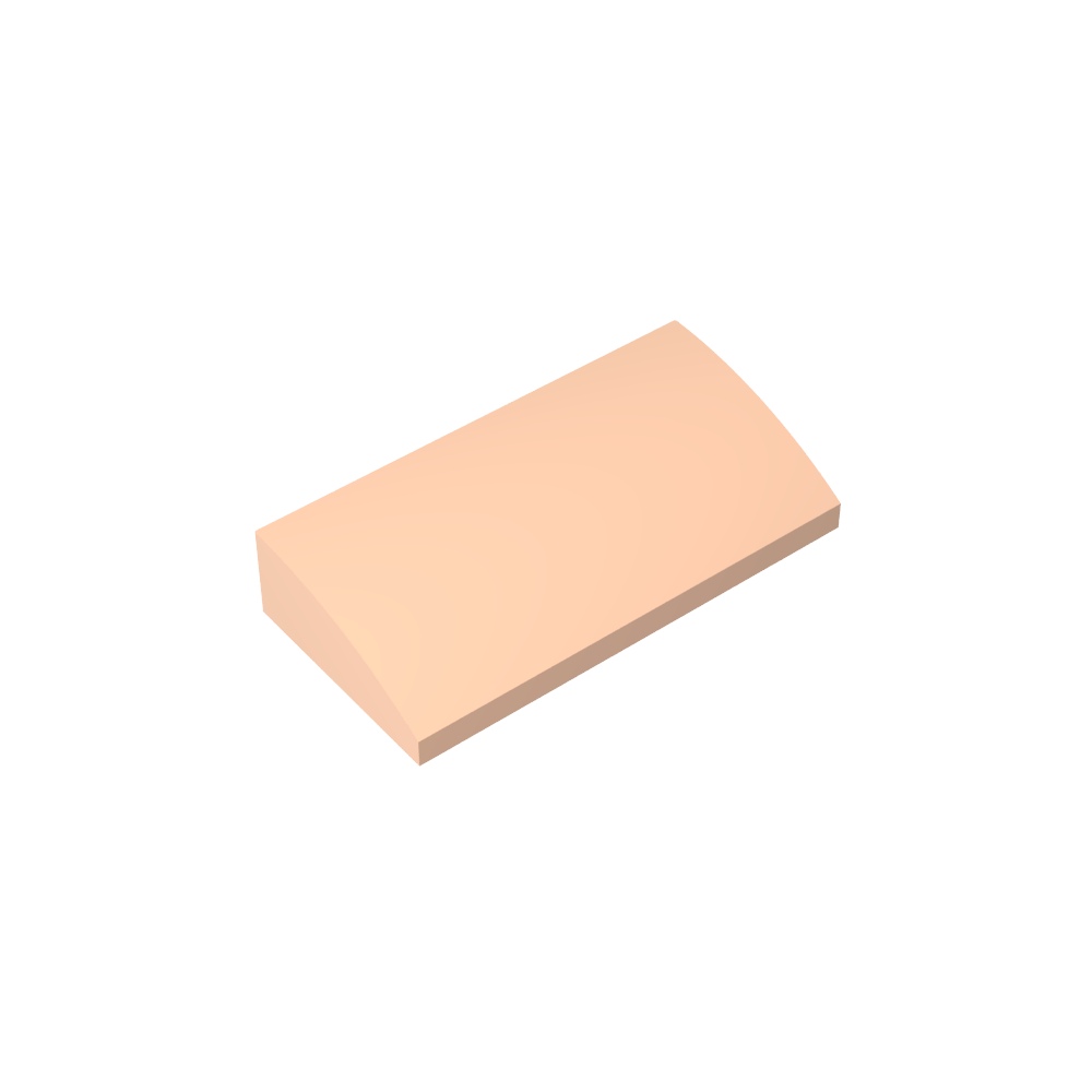 Schrägstein gebogen 2 x 4 x 2/3 ohne Noppen, mit Bodenrohren - MyGobricks