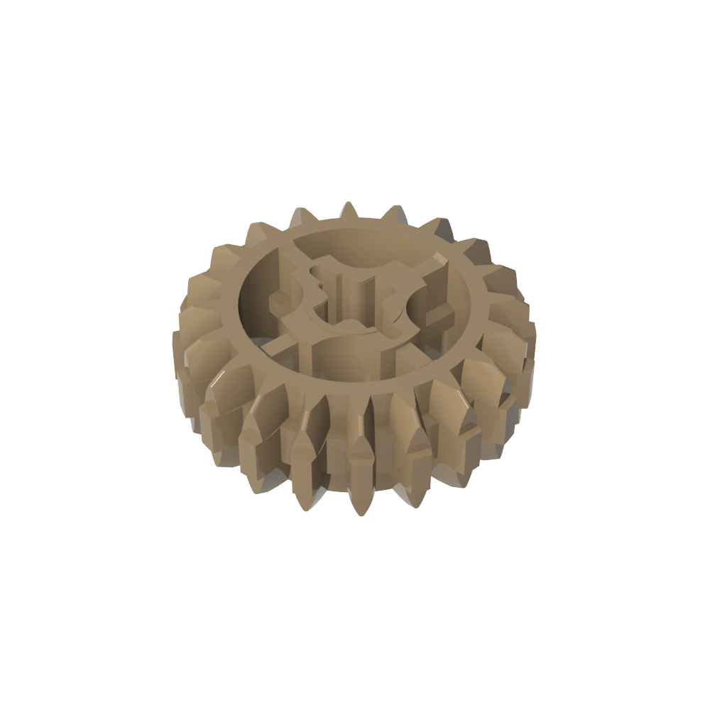 Technic Zahnrad 20 Zähne Doppelkegel mit Achsloch Typ 1 [+ Öffnung]-MyGobricks