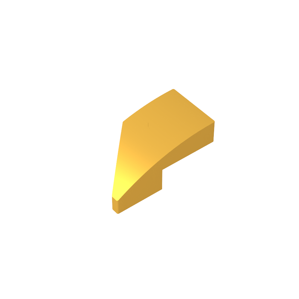 Schrägstein gebogen 2 x 1 mit Bolzenkerbe rechts