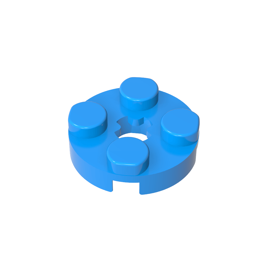 Platte rund 2 x 2 mit Achsloch Typ 1 (+ Öffnung) - MyGobricks