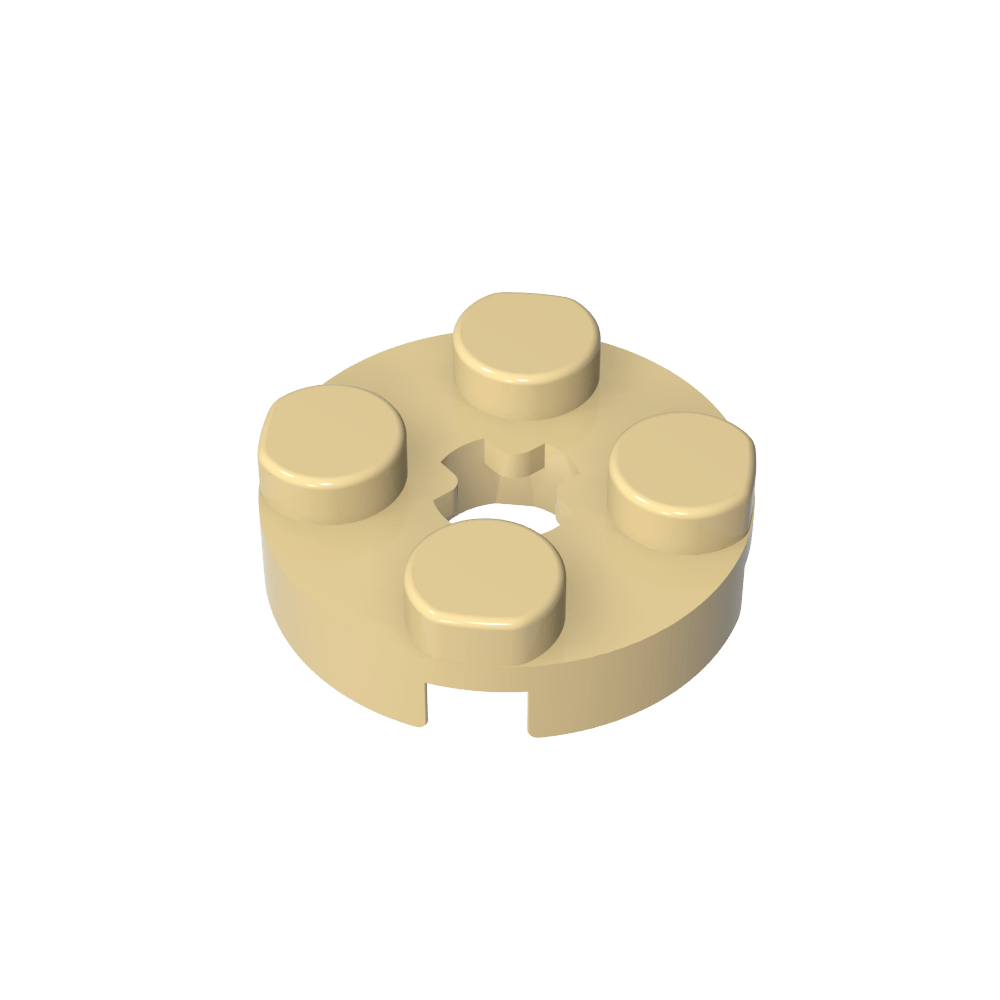 Platte rund 2 x 2 mit Achsloch Typ 1 (+ Öffnung) - MyGobricks