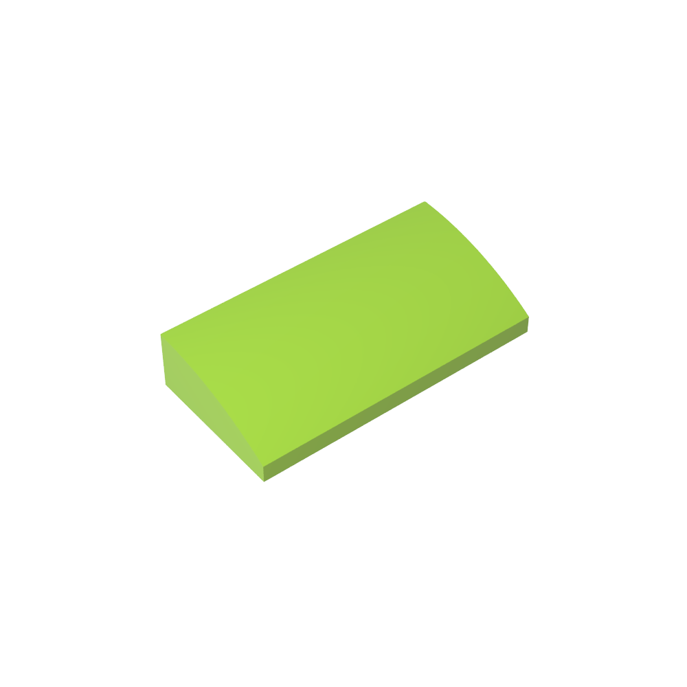 Schrägstein gebogen 2 x 4 x 2/3 ohne Noppen, mit Bodenrohren - MyGobricks